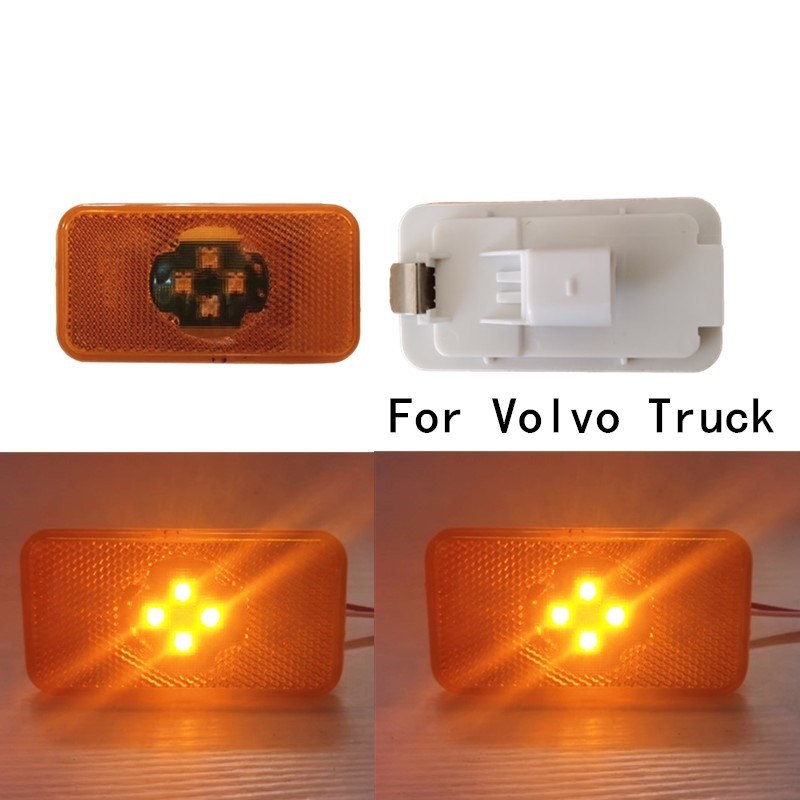 1Pc 24v Yellow Amber Led Reflector For Volvo Side marker lamp For Volvo clearance Light  for Volvo F