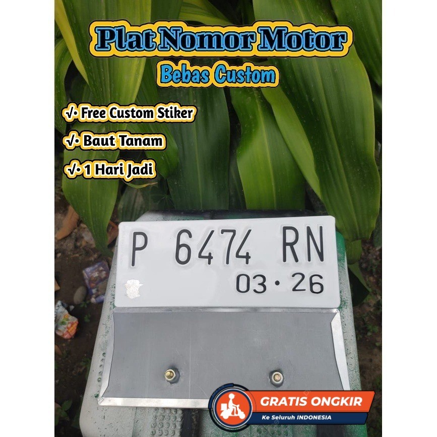 Bikin Plat Custom Motor Kecil Putih