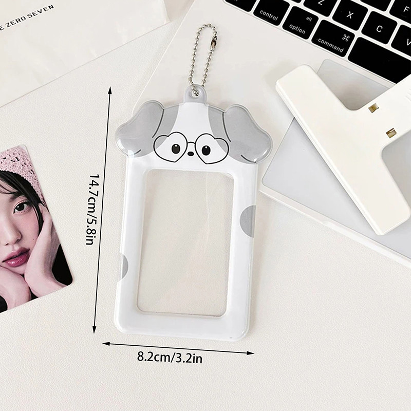

3 Inch Photocard Holder Kawaii Kpop Photo Card Holder Keychain Ins Idol Photo Card Protector Photo Sleeves Bus Card Case