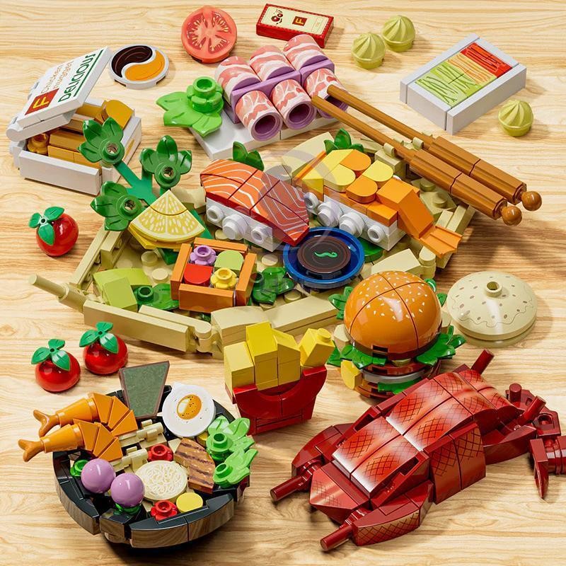 Mainan bricks menu food set gourmet pocket block rakit makanan