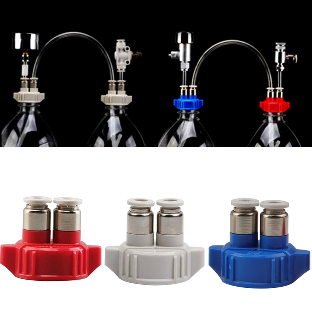 SWEETHOME ABS Co2 Reactor Air Diffuser Generator Double Connector Tube Valves Guage Bottle Cap Diy A