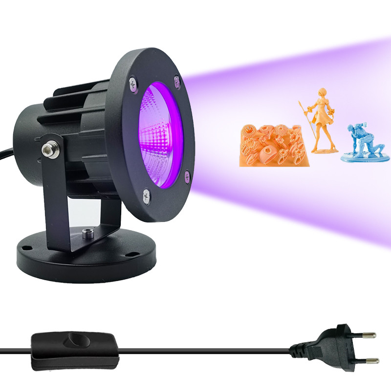 405nm UV LED Lamp with 1.5m Swit Wire Plug for Ultraviolet Curing Gel Nail SLA DLP 3D Printer 10W 30