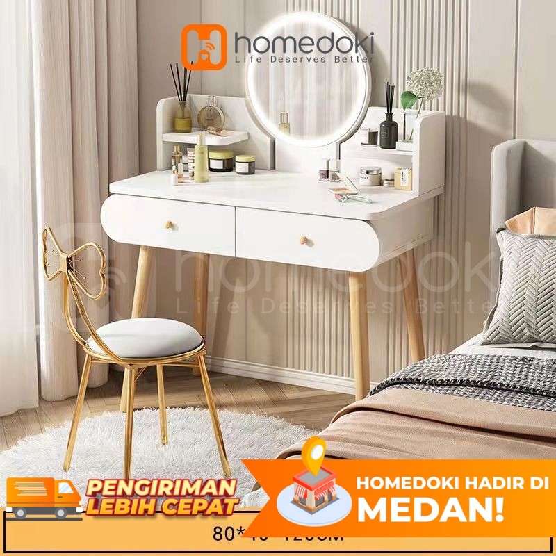 Homedoki Meja Rias Putih / Meja Rias Minimalis / Meja Rias / rak kosmetik / meja rias minimalis