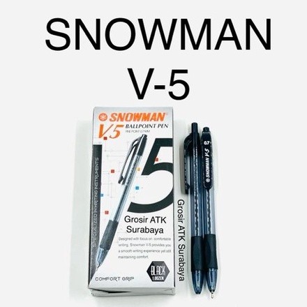 

( StaWorld / DAPAT 1 PCS ) BOLPEN BOLPOIN PULPEN SNOWMAN V-5 V5 0.7mm Original Asli
