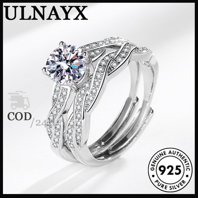 Cincin Pasangan 1 Karat Moissanite Ring Berlian Pernikahan Pria Dan Wanita