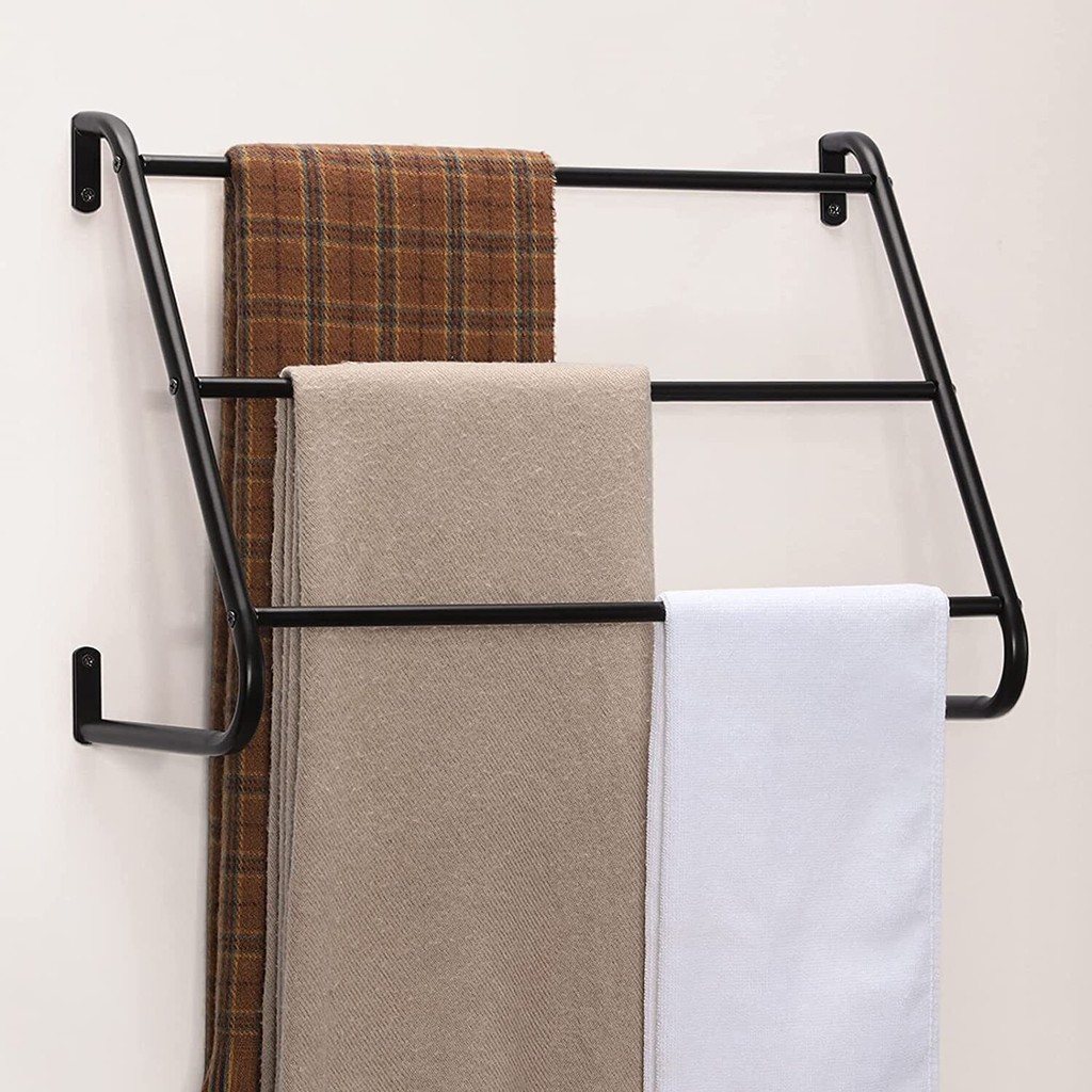 

3-layer inclined wall mounted bathroom rack can be used to hang towels and dirty clothes