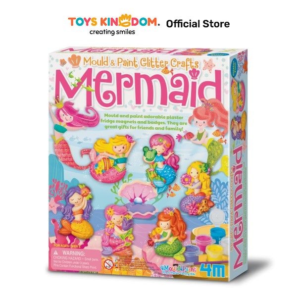 Toys Kingdom 4M Set Mould And Paint Mermaid 00-03526 Set Mewarnai Mainan Seni Mainan Lukisan Mainan 