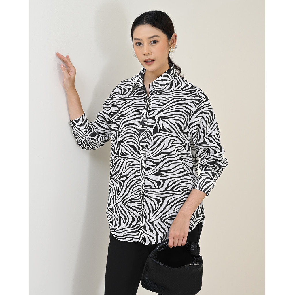 Geulis.id CORLYN SHIRT / PRINTED SHIRT / KEMEJA PRINTED WANITA (2 warna)