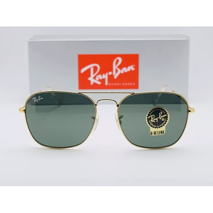 Kacamata Original Rayban Caravan RB 3136 Gold Frame