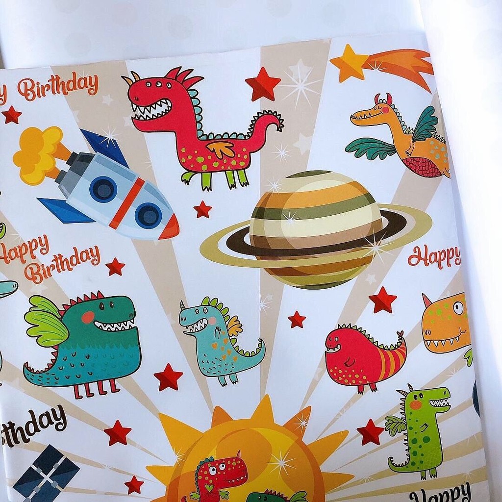 

Kertas kado jumbo happy birthday dino