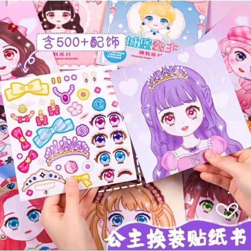 

Stiker Make-up DIY Mainan Keterampilan Merias Wajah / Stiker Rias Model Kartun Jepang