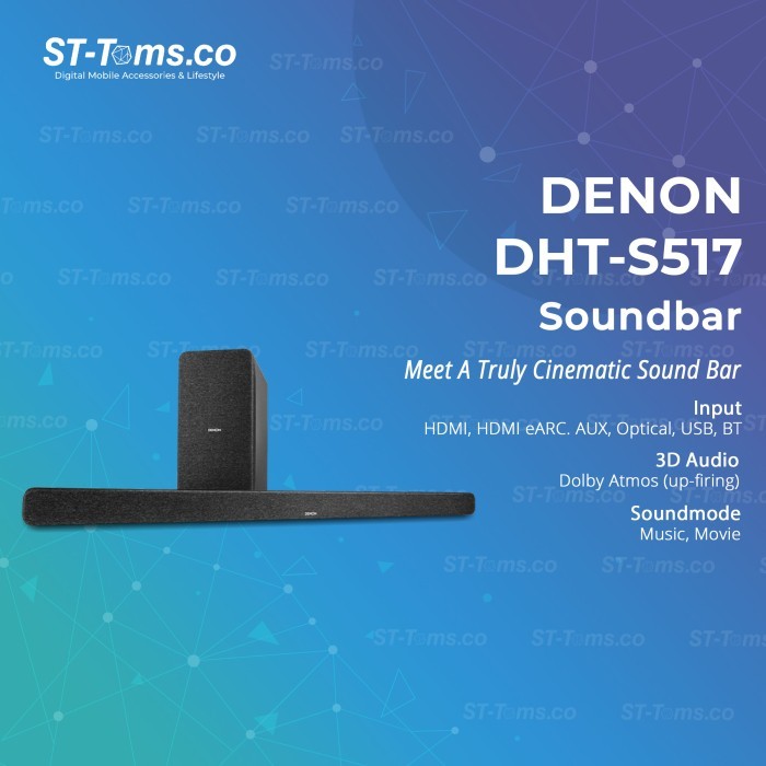 Denon DHT-S517 DHTS-517 Soundbar with Dolby Atmos & Wireless Subwoofer