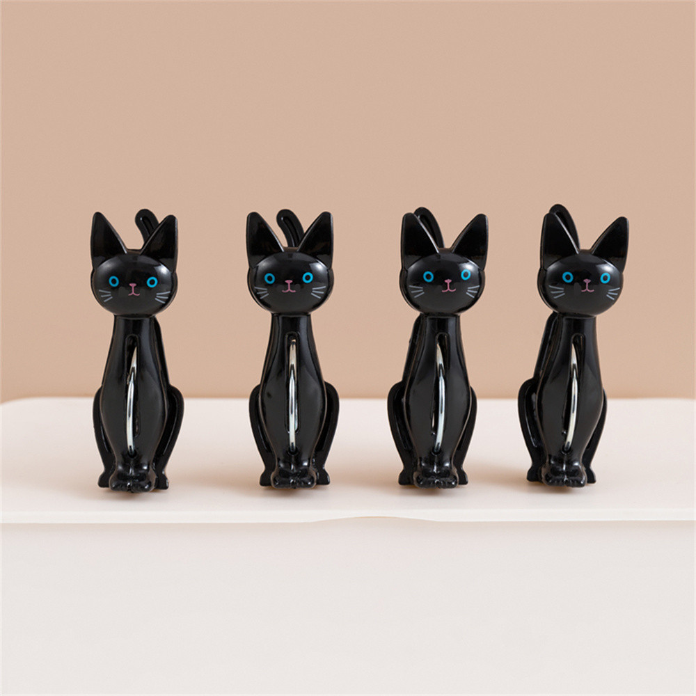 

4-pack cute cat cartoon desktop note holder, bill holder, multifunctional snack sealing clip, windproof clip, drying clip