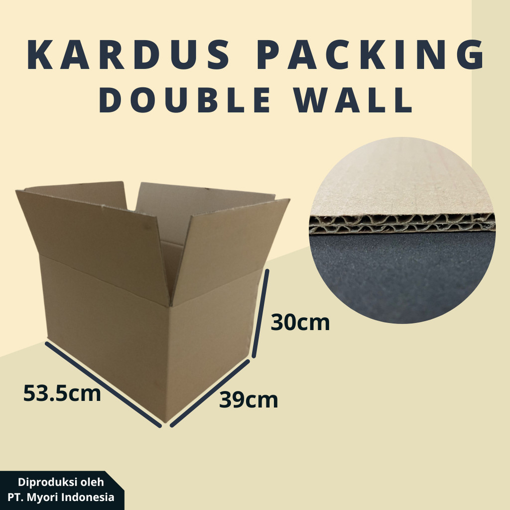 

( 53.5 x 39 x 30 cm) | Kardus Besar Double Wall | Kardus Pindahan Tebal