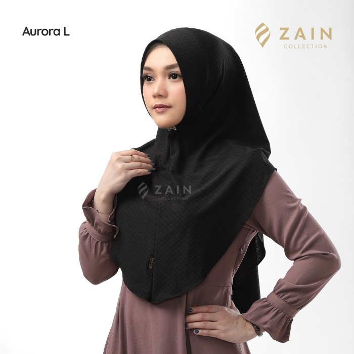 Hijab Instan Motif Timbul Bergo Oval Aurora Size L Jersey Timbul Original Zain Hijab Indonesia