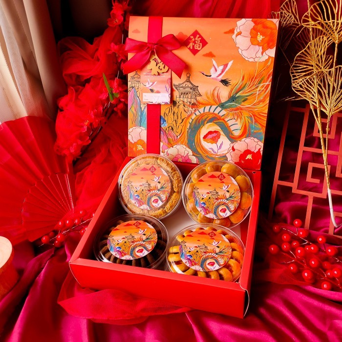 

Chinese New Year Hampers | Parcel Imlek CNY Premium Kue Kering - DRAGON (NAGA), 2 Toples