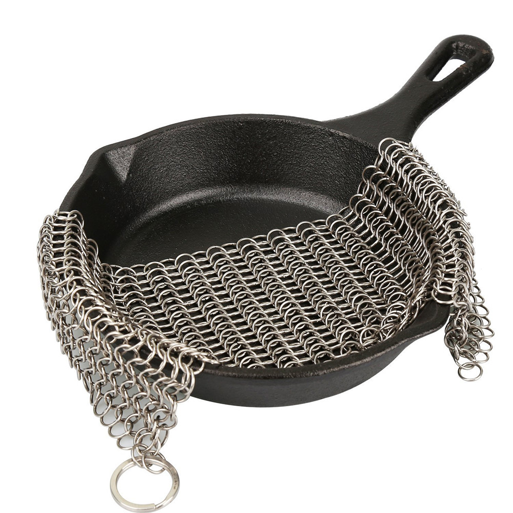 Cast Iron Cleaner Kitchen Rust Pot Pans Cleaning Scrubber Steel Rust Remover Scraper Brush Kit Metal