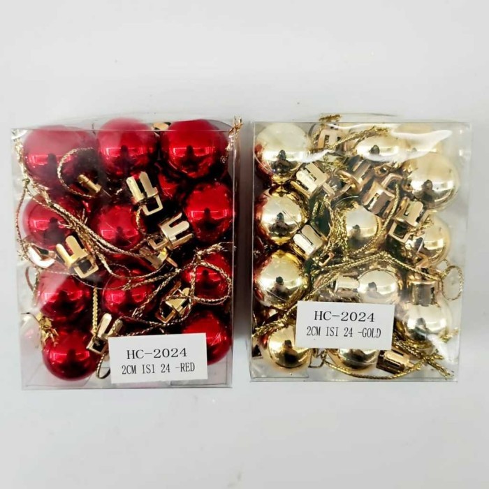 

[ 20cm 15cm 12cm 10cm 8cm ] Bola Natal Jumbo Besar isi 12 Packing BoxMurah Ornamen Natal Merah Gold Emas Silver Hiasan Pohon Natal Murah Grosir - 2 cm isi 24 BOX, MERAH