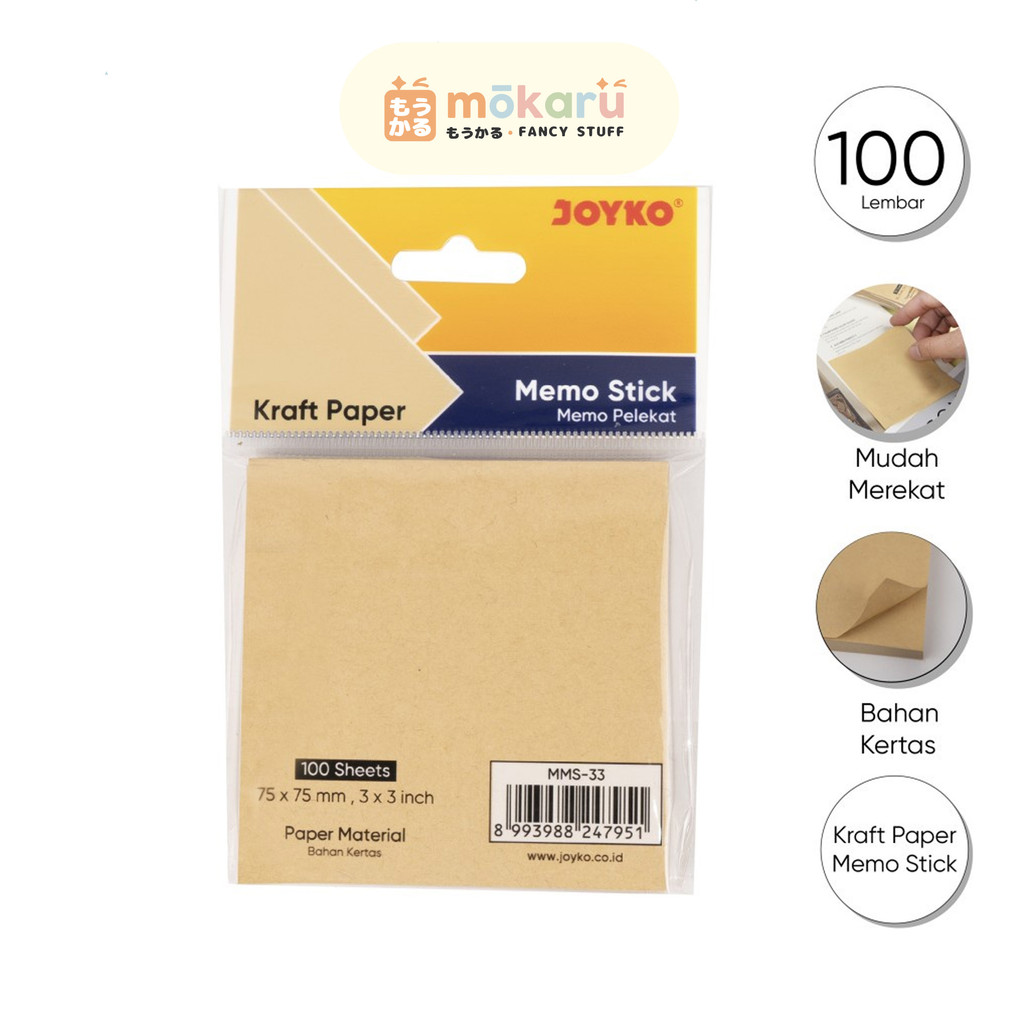 

Joyko Memo Stick MMS-33 Kraft Paper / Sticky Notes Kraft Paper Murah Berkualitas