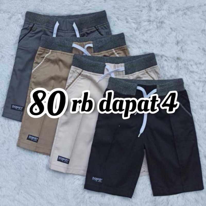 promo 4 pcs celana pendek chinos pria dewasa celana kolor all size pria kekinian celana santai celan