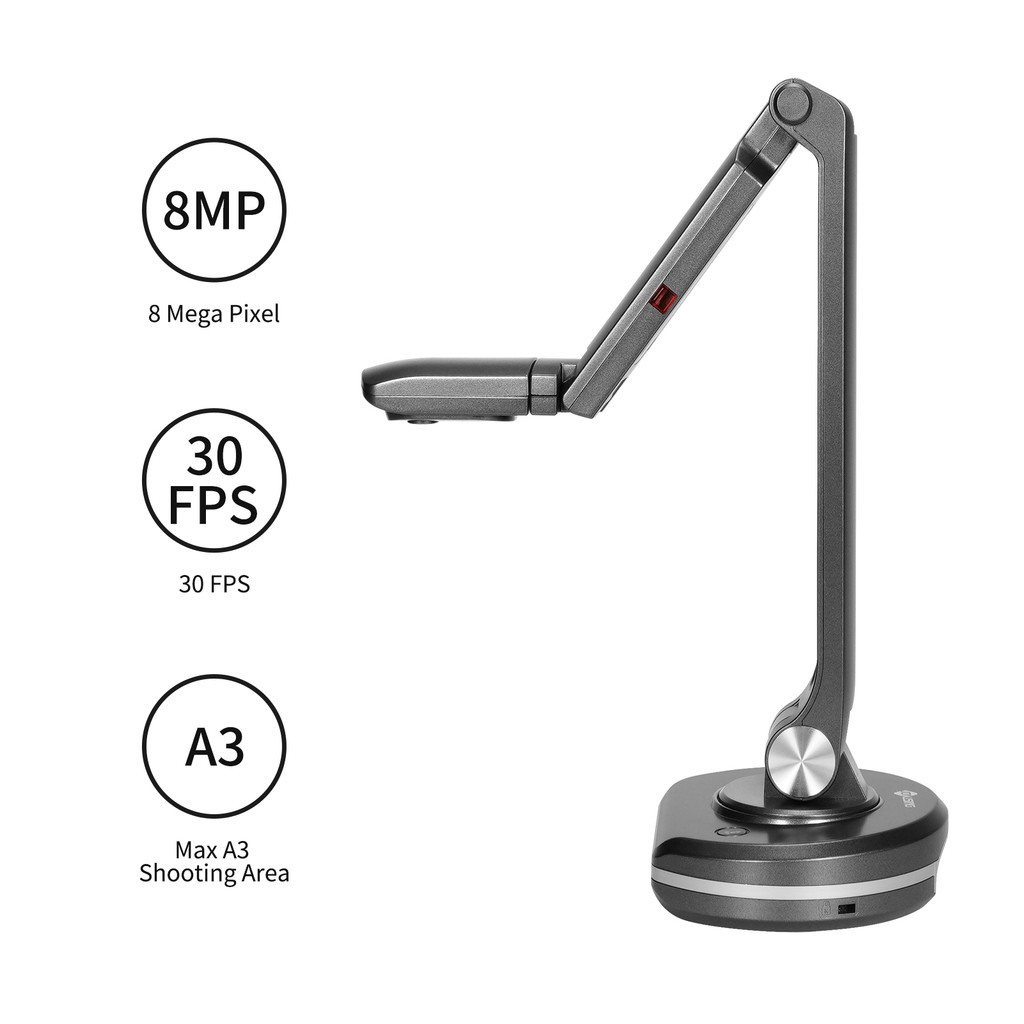 

V500S USB 2-in-1 Document Camera & Book Scanner Webcam with Auto Focus 8 Mega-pixel High-Definition Max. A3 Scanning Size LED
