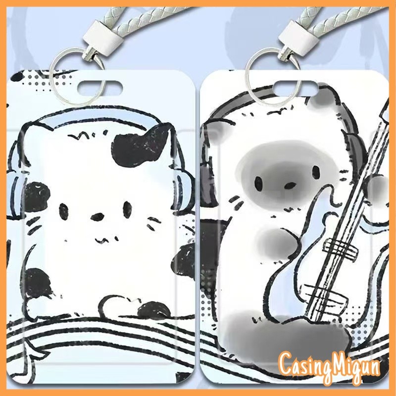 

ID CARD HOLDER MOTIF KAWAII TEMPAT KARTU PHOTOCARD PHOTO CARD MEMBERIKAN TALI TANGAN TINGKAT TINGGI,Kucing kecil yang sedang mendengarkan musik