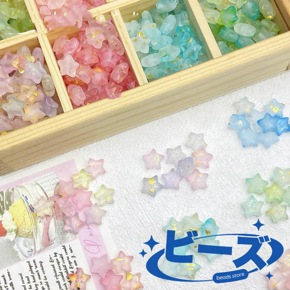 10 gram Manik-manik Mote Akrilik Gold Dust - Bintang Star MINI 10 mm