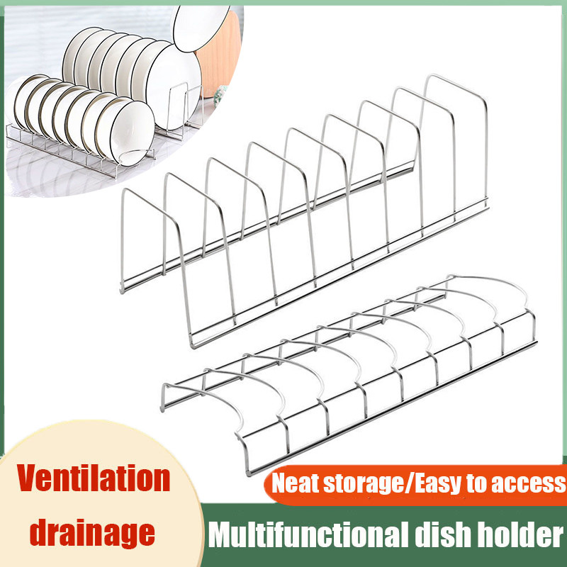

Stainless Steel Kitchen Bowl Dish Organizer Dish Holder Home Cutlery Dishes Pot Lid Rack Household Dish Rack Kitchen Accessories