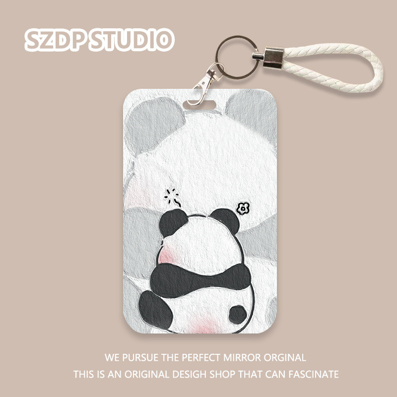 

ID CARD Pola panda punggung kartun Korea, penutup pelindung gantungan kunci terintegrasi kawaii lucu, penutup pelindung kartu bank, kartu ID, penutup pelindung kartu bus