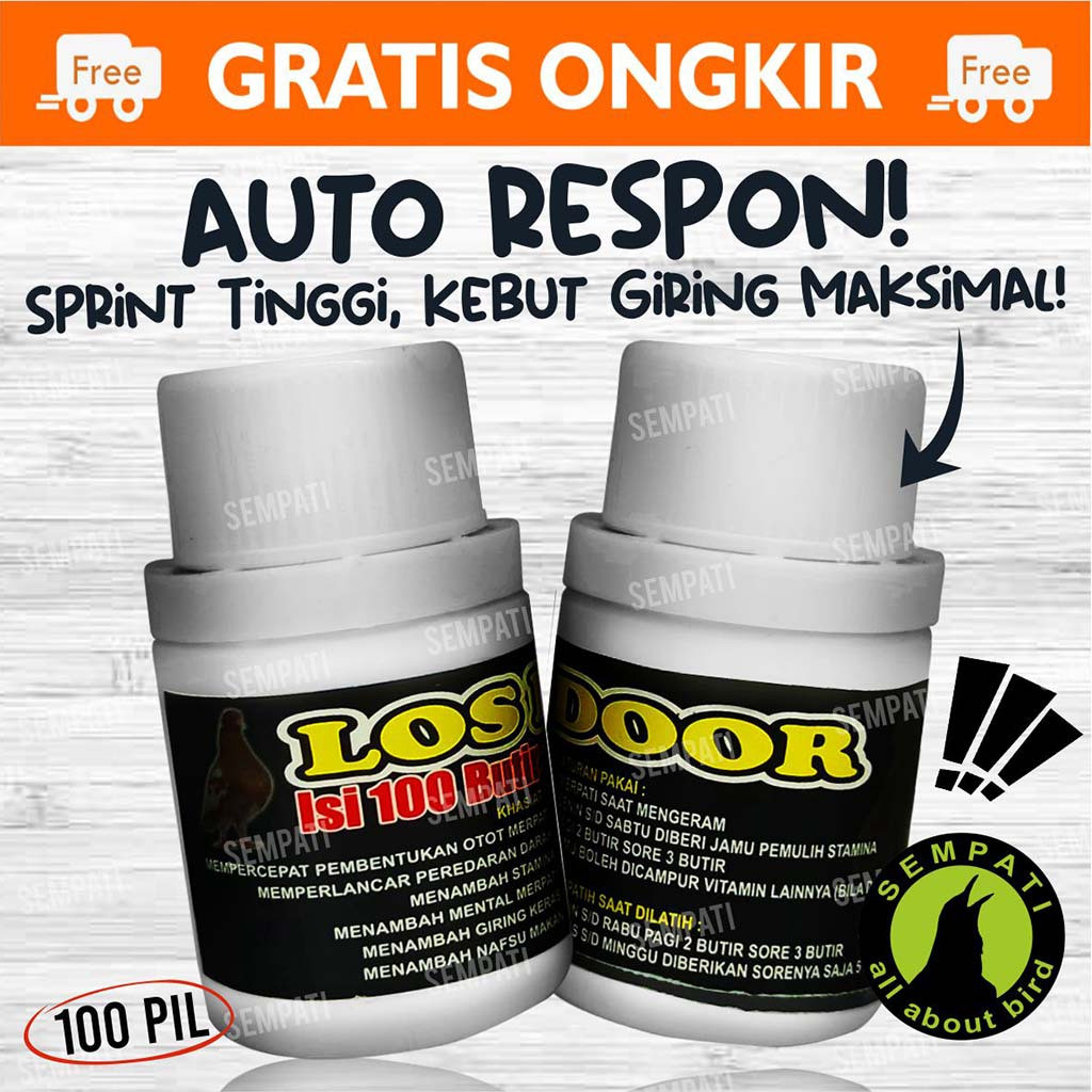 SEMPATI LOS DOOR DOR JAMU MERPATI ISI 100 PIL MERPATI BALAP TINGGI POS DOPING BURUNG MERPATI JAMU HE