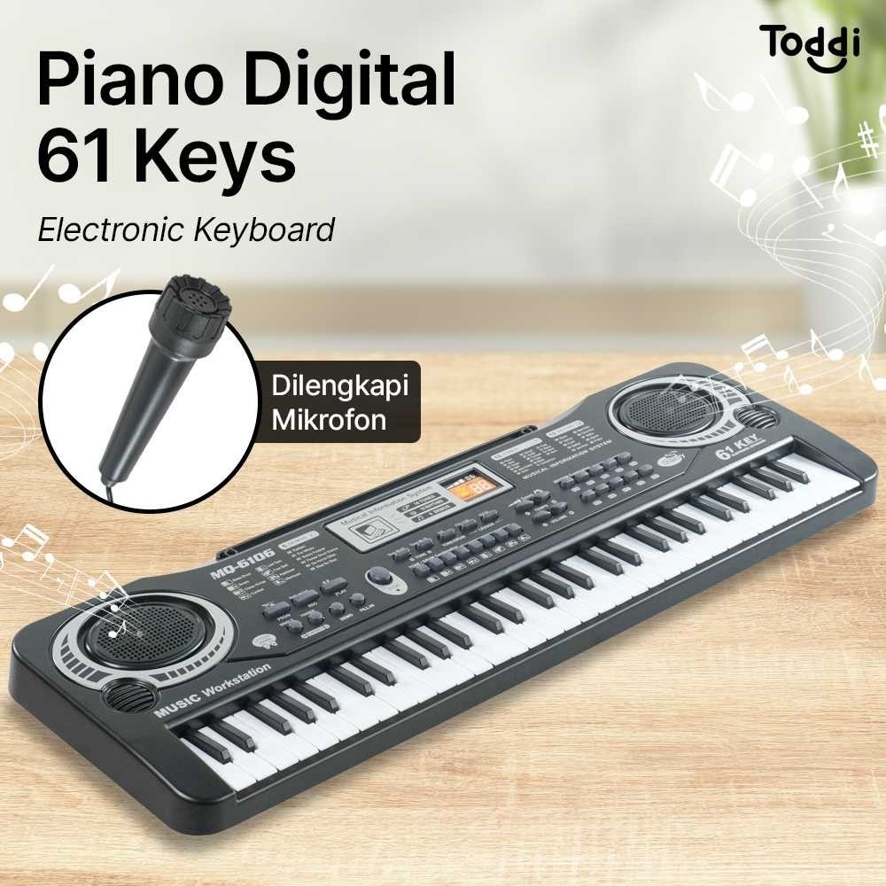 Toddi Organ Piano Digital Electronic Keyboard 61 Keys - MQ-6106 [ I K F Store ]