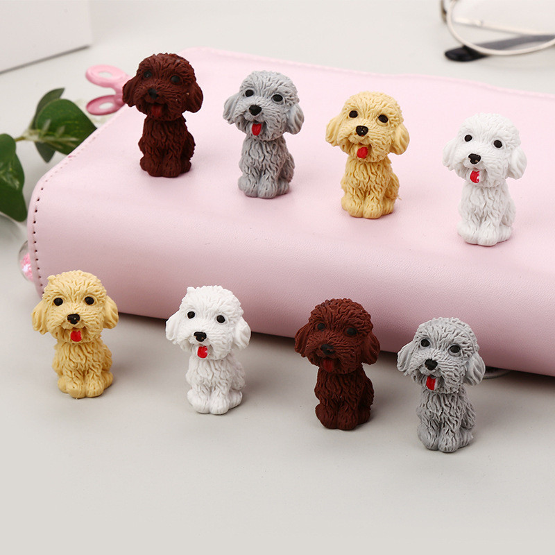 

30/20/10Pcs Creative Puppy Eraser Pencil Protective Cap Independent Packaging 3D Eraser Student Prize Rubber Stationery