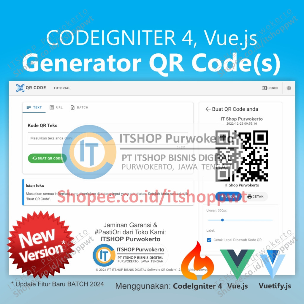 Source Code Aplikasi Web QR Code Generator Sederhana CodeIgniter 4 CI4