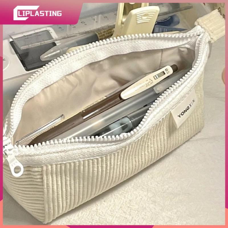 

Makeup Bag Stationery Offic Spacecraft Serie Middle High School Corduroy Solid Color Case Simple Atmospheric Pencil Storage Bag