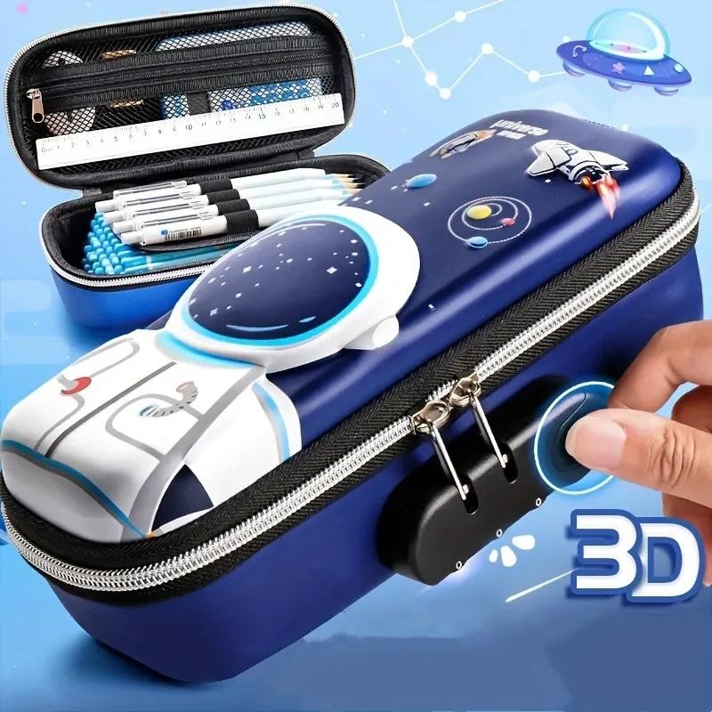 

3D EVA pen case Password lock pencil case cute stationery box Cartoon animal pencil box student pen bag kid School supplies gift