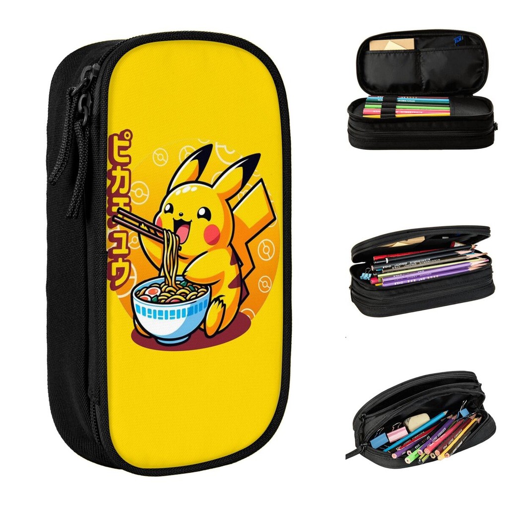 

Pokemon Pikachu Pencil Case Classic Pen Holder Bags Girls Boys Big Capacity Students School Zipper Pencil Pouch