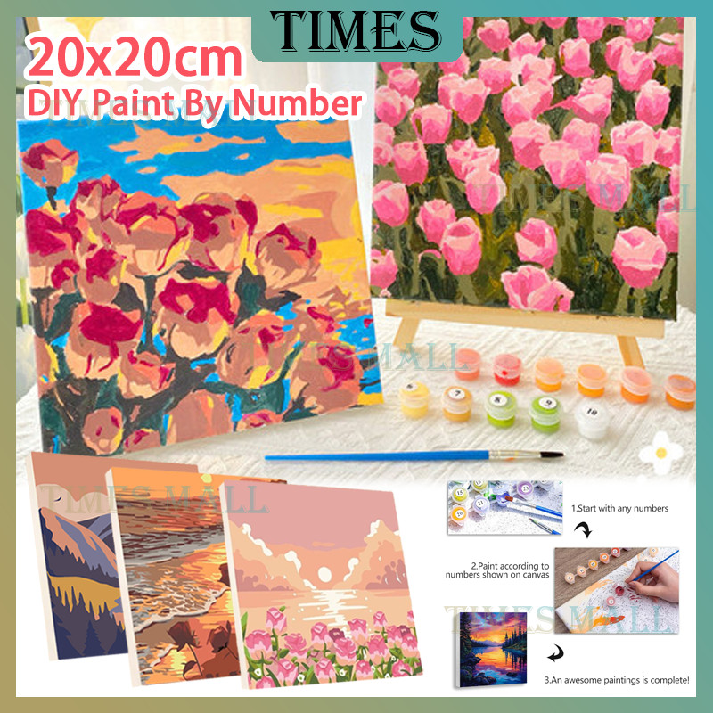 

Paint By Number 20x20 Lukisan Kanvas DIY / Digital Painting Kit Kanvas Painting