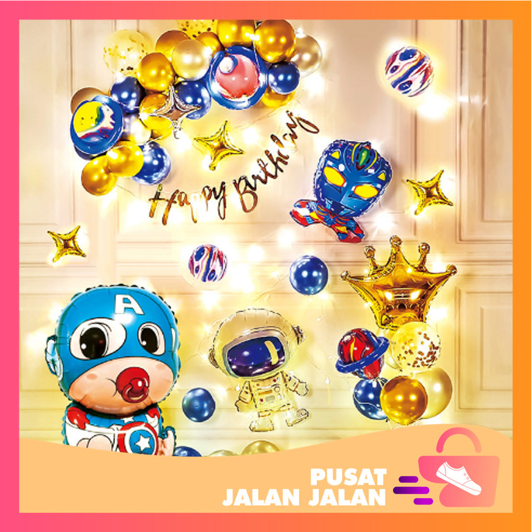 PJJ -  5837 Set Foil Balloon Simple / Set Paket Balon Birthday / Dekorasi Balon Ulang Tahun / Set Pa