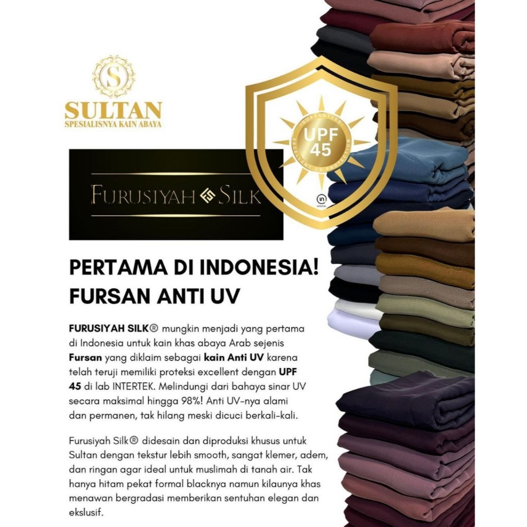 KAIN ABAYA SULTAN FURUSIYAH SILK ANTI UV