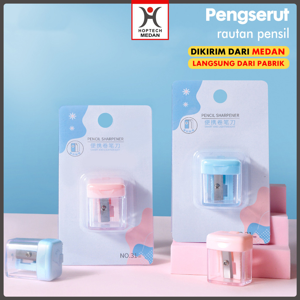 

Hoptech - Serutan Rautan Pensil Putar Sharpener Dengan Penutup Pengserut minimalis simple tajam bentuk lucu