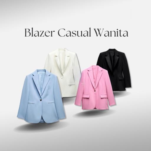 Blazer Blanik Wanita Slimfit Kantor Santai Casual Tangan Panjang