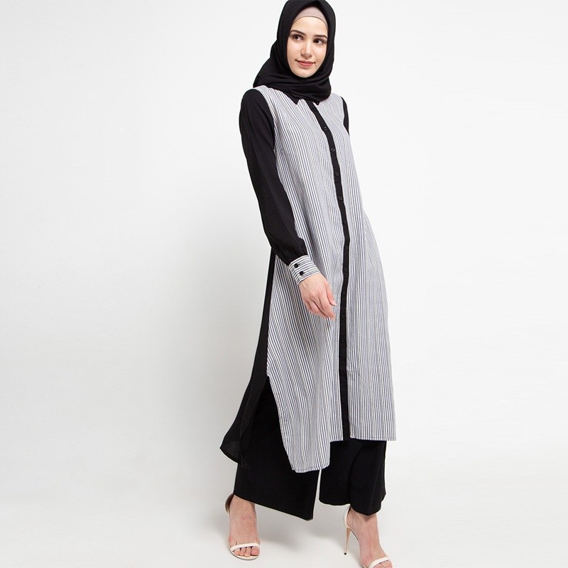 Vivian Maxi Dress In Grey Stripes