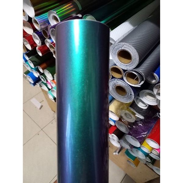 Stiker Skotlet Lembayung Hijau Chameleon Glossy Scotlite Motor Bunglon Doff Sticker Abu Lembayung Hi