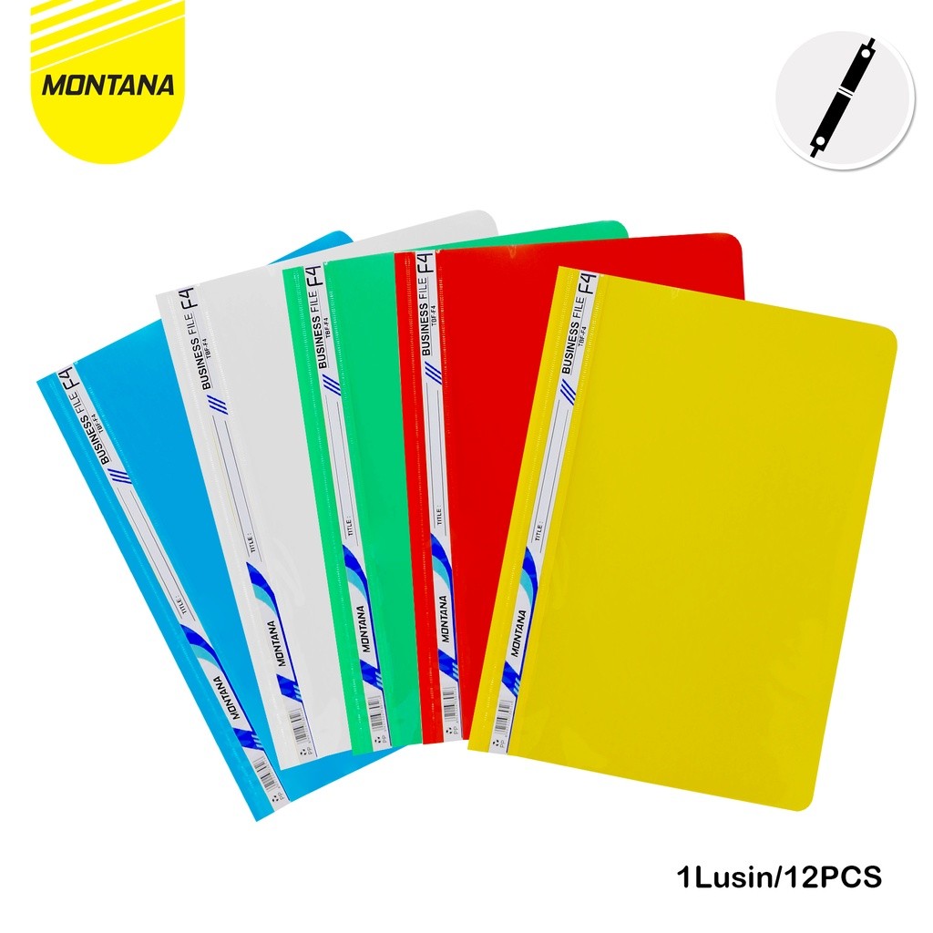 

MONTANA File Bisnis Map Plastik F4 12 Pcs Business File Dokumen Folder TBF-F4 Blue/Lusin