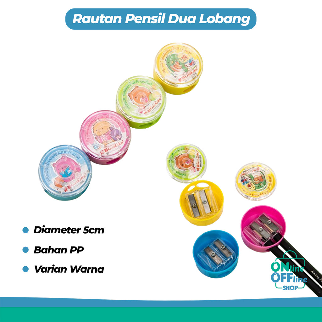 

Rautan Pensil Dua Lobang Peraut 2 Lobang Serutan Import 753