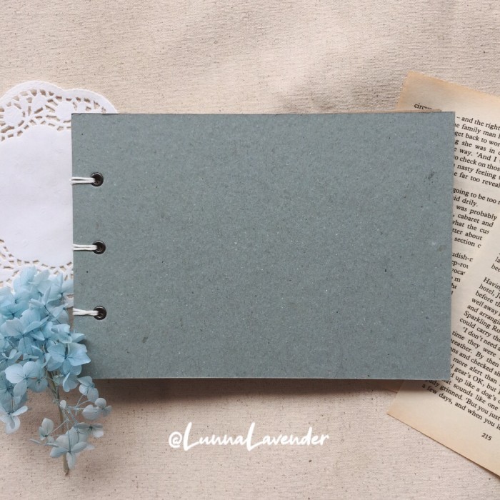 Scrapbook Album Custom Blue Theme Vintage Journal Handmade - Cover Custom, 25 lembar