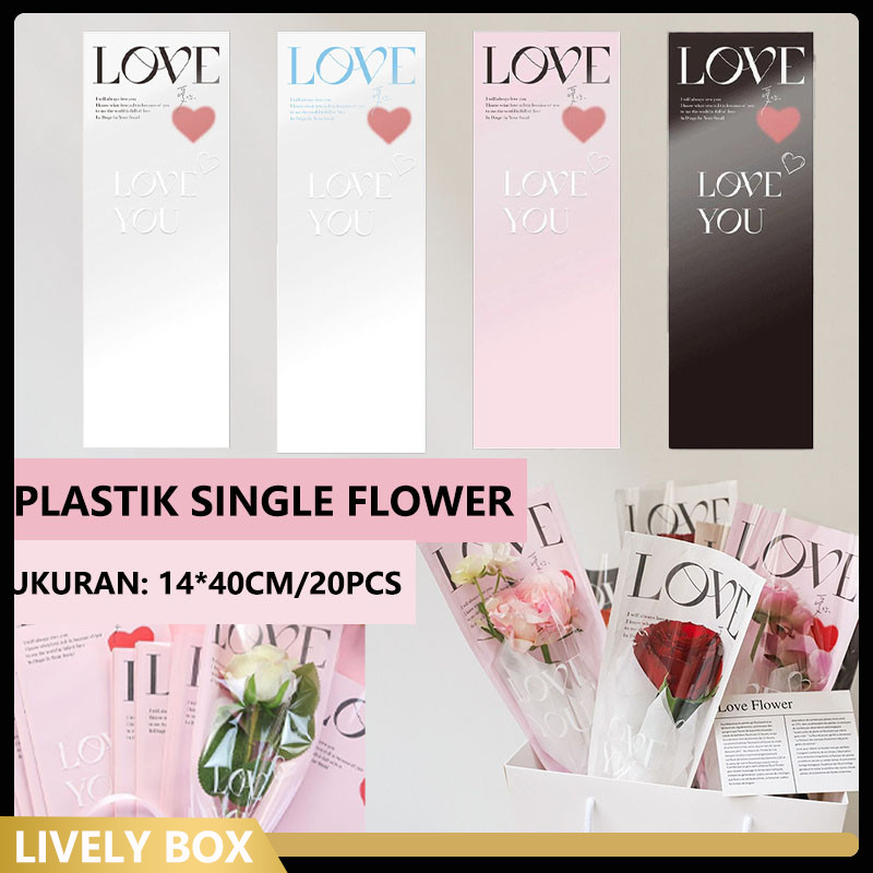 

[1 PACK 20 LEMBAR] Plastik Buket Bunga Single Flower Wrapping Plastic Single Rose Pembungkus Bunga