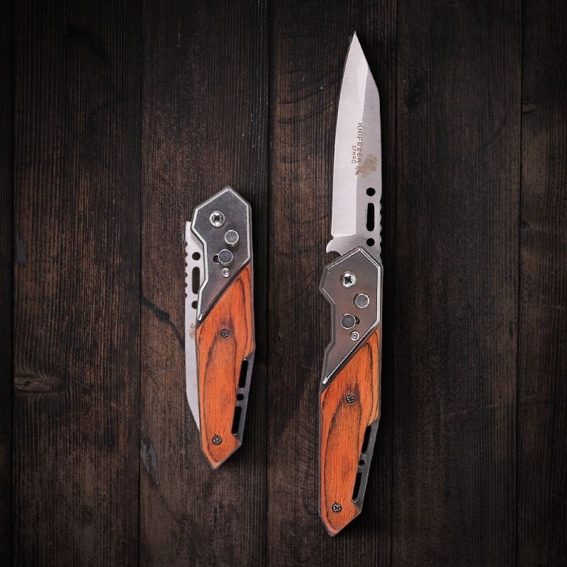 KNIFEZER Pisau Saku Lipat Doom Blade Camping Survival Knife