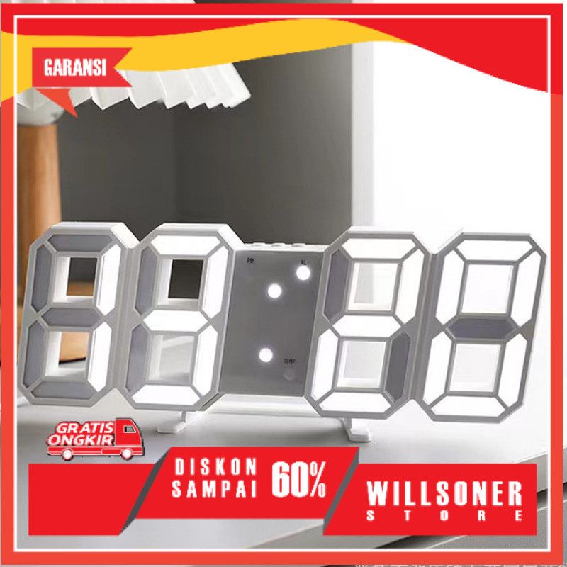 Jam Dinding Digital LED 3D Modern/ Jam Dinding Digital / Jam Dinding LED / Jam Dinding Estetik / Jam
