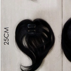 TOU WIG TOUPEE HUMAN HAIR asli penutup botak penambah volume clip - black